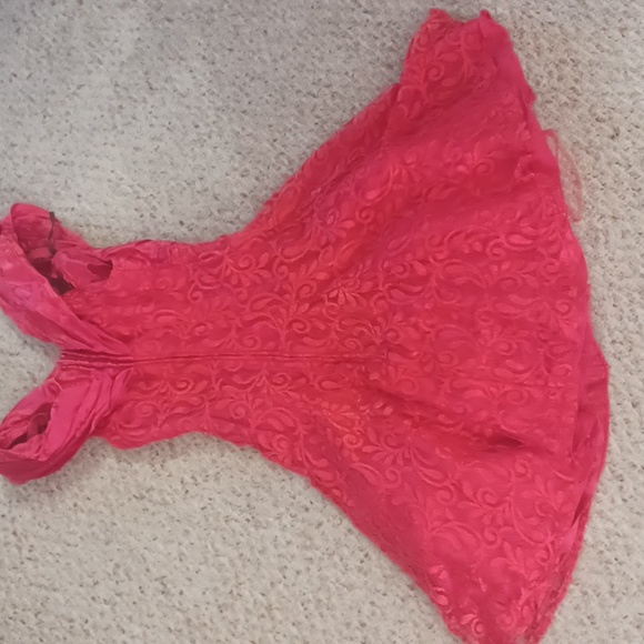 Vintage prom dress from the early 1990s, beautiful red lace overlay, size 3 - Picture 5 of 5